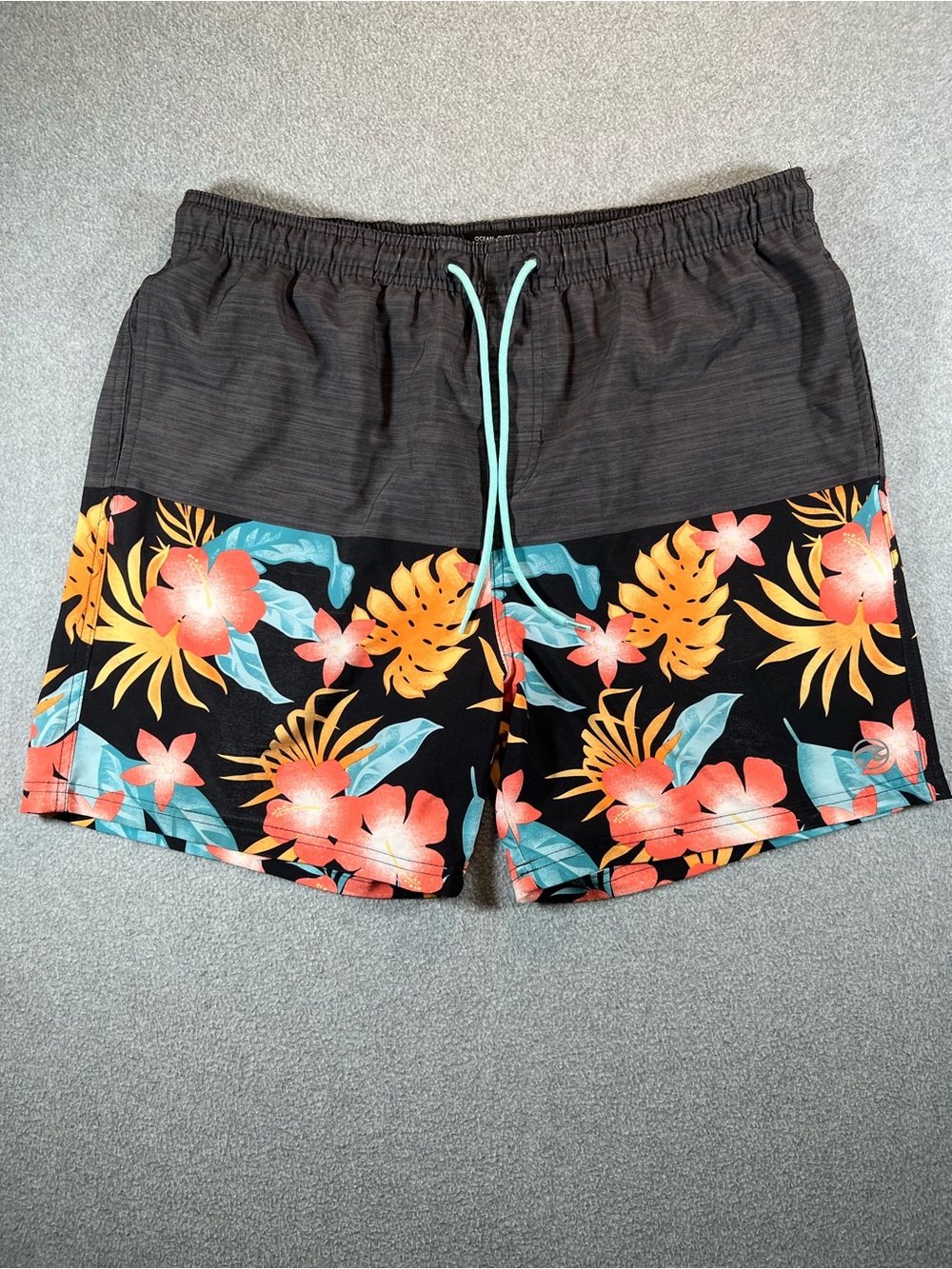 Ocean Current Swim Trunks XL Tropical Floral Stretch Board Shorts Lined Beach